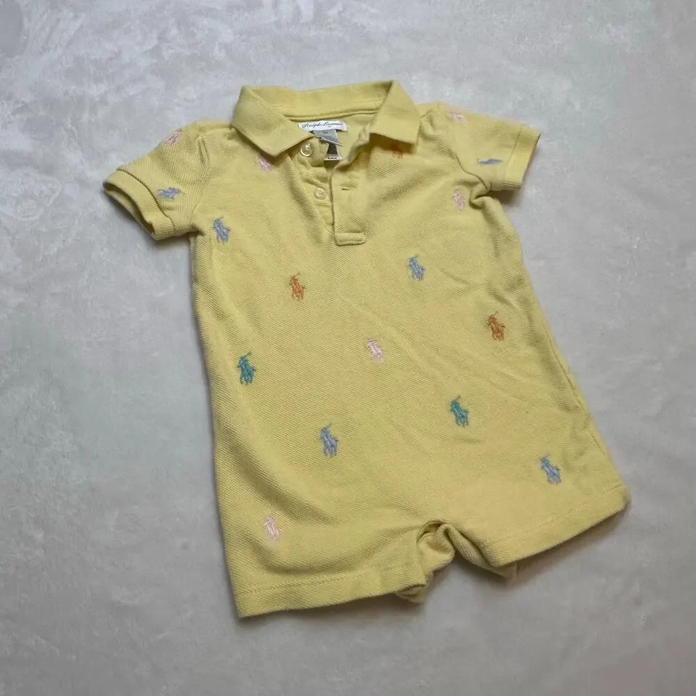 Ralph Lauren All Over Logo Romper sz 3M